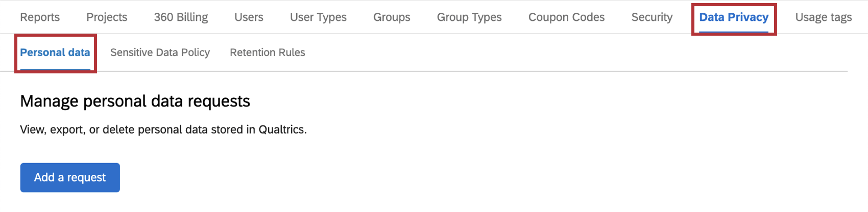 data privacy and personal data tabs