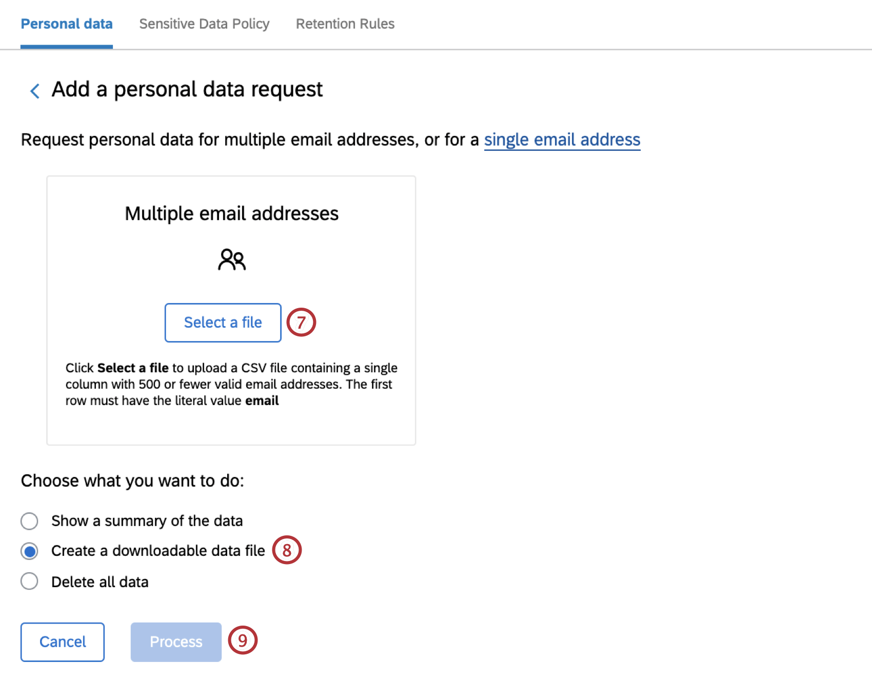 Bouton Sélectionner un fichier