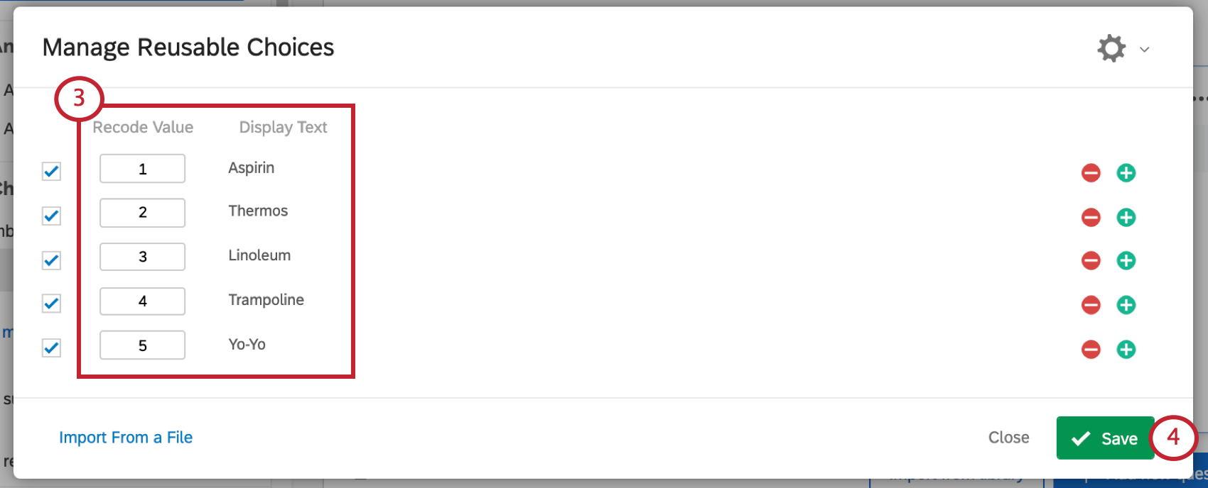 Recodificação de valores e nomeação de variáveis