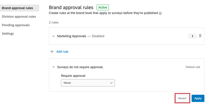 the revert button at the bottom of the page