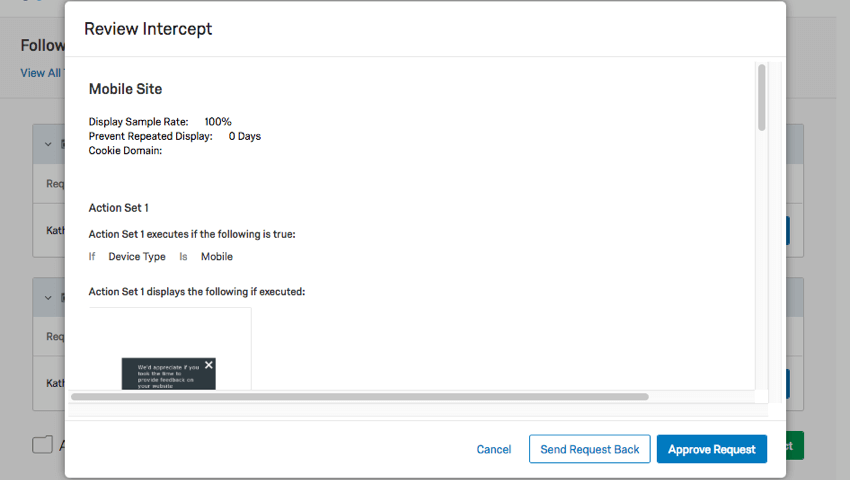 Anteprima di unIntercetta con serie di azioni scritte