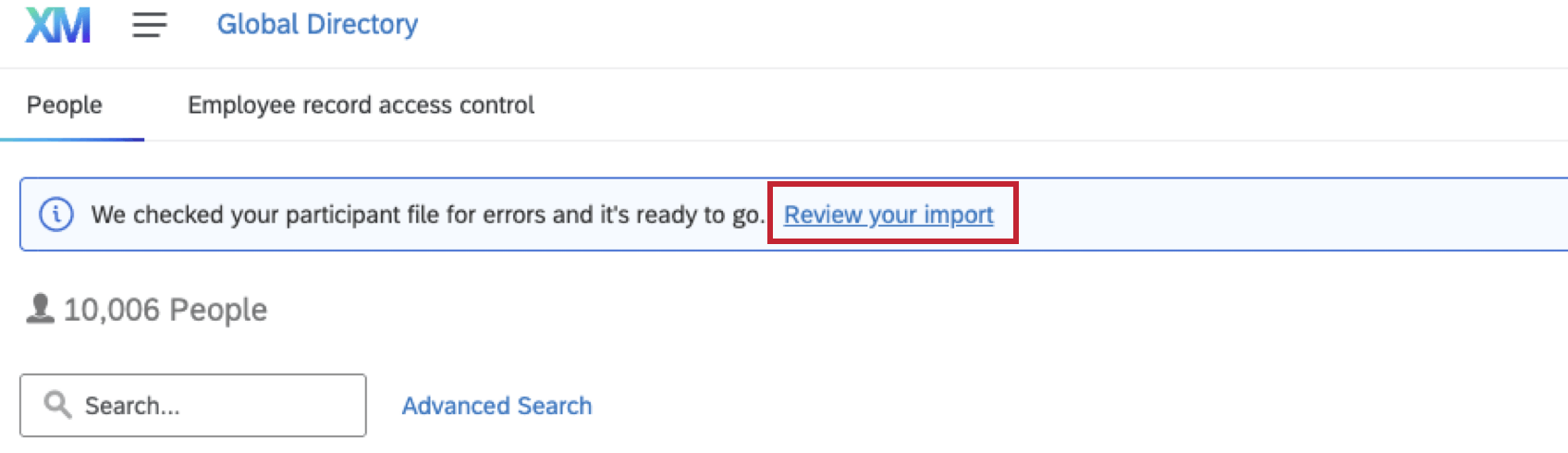 haciendo clic en revisar su importación
