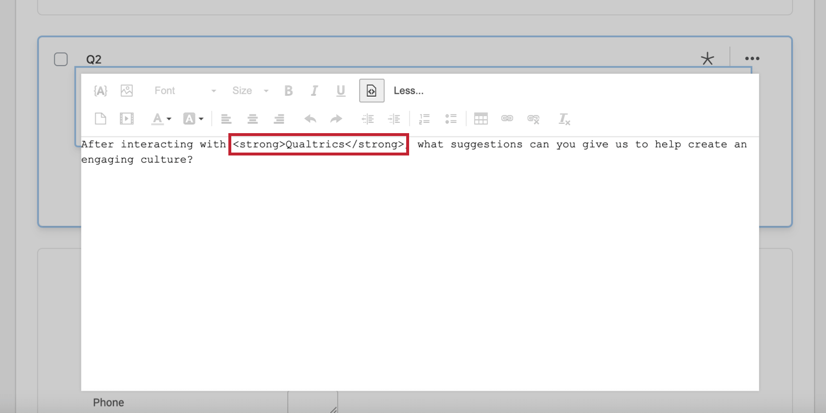 Texto en negrita en la vista de código fuente HTML