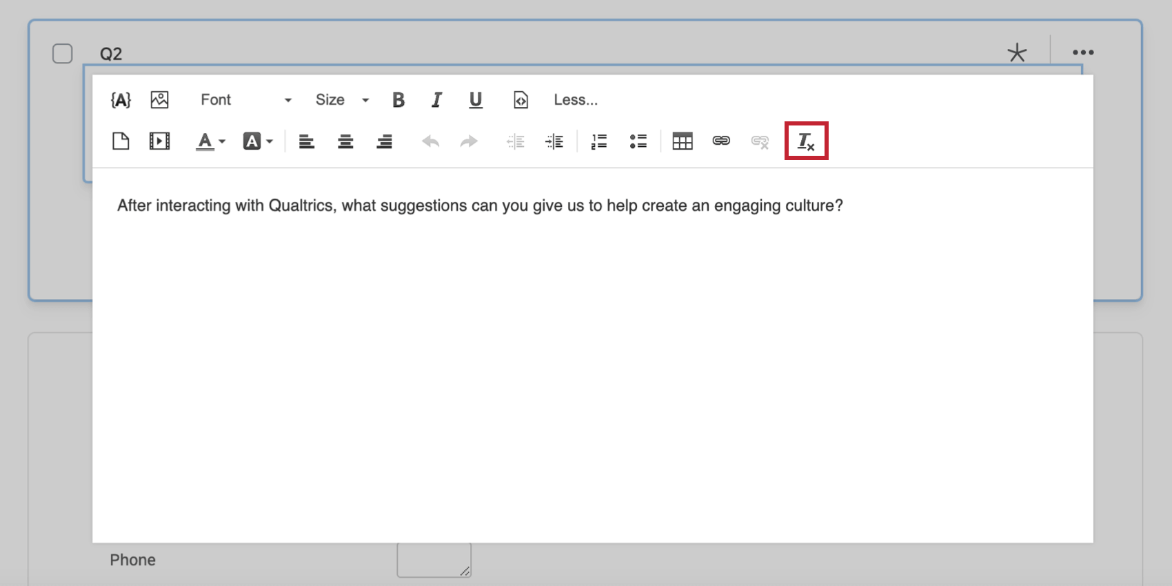 Remover o botão Formatar no editor de conteúdo