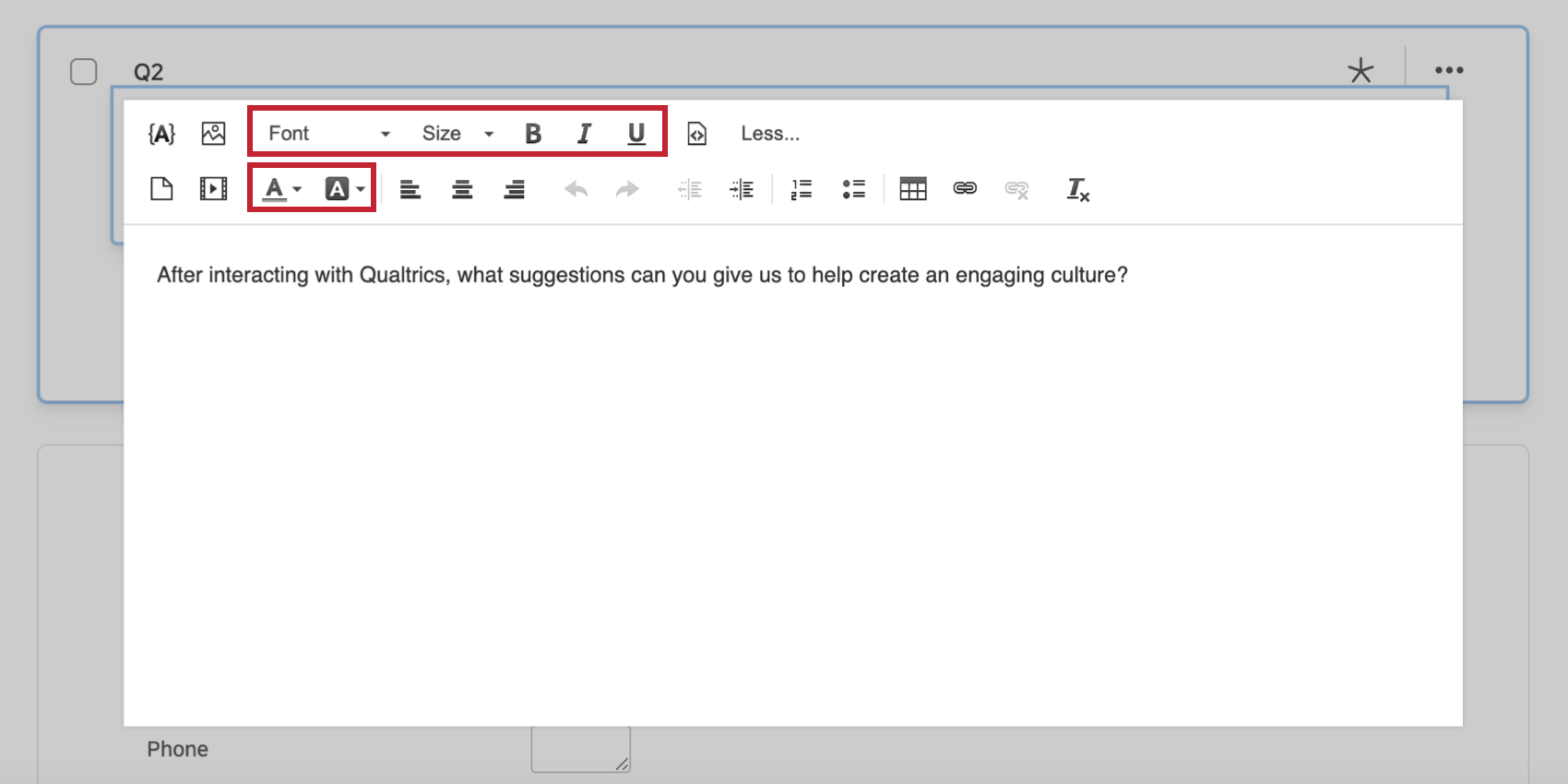 Opzioni di stile dei caratteri nelleditor per contenuti avanzati