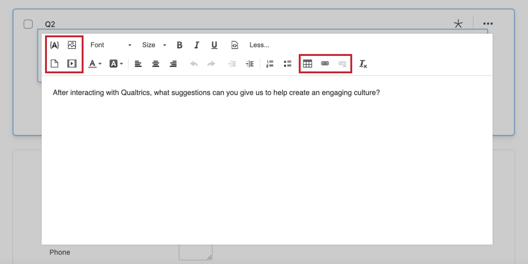 Itens que você pode inserir no Rich Content Editor