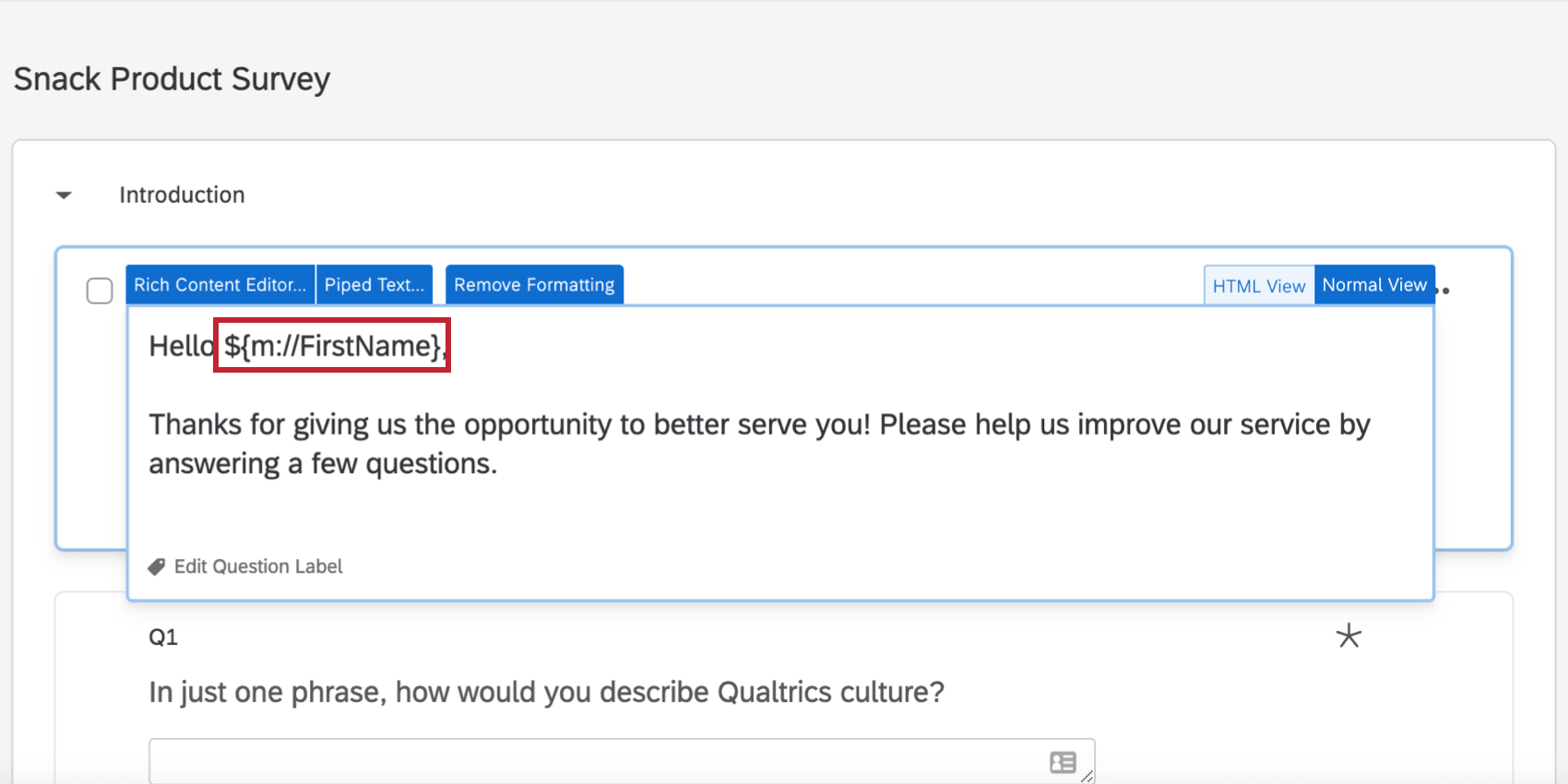 Texto transportado no Rich Content Editor