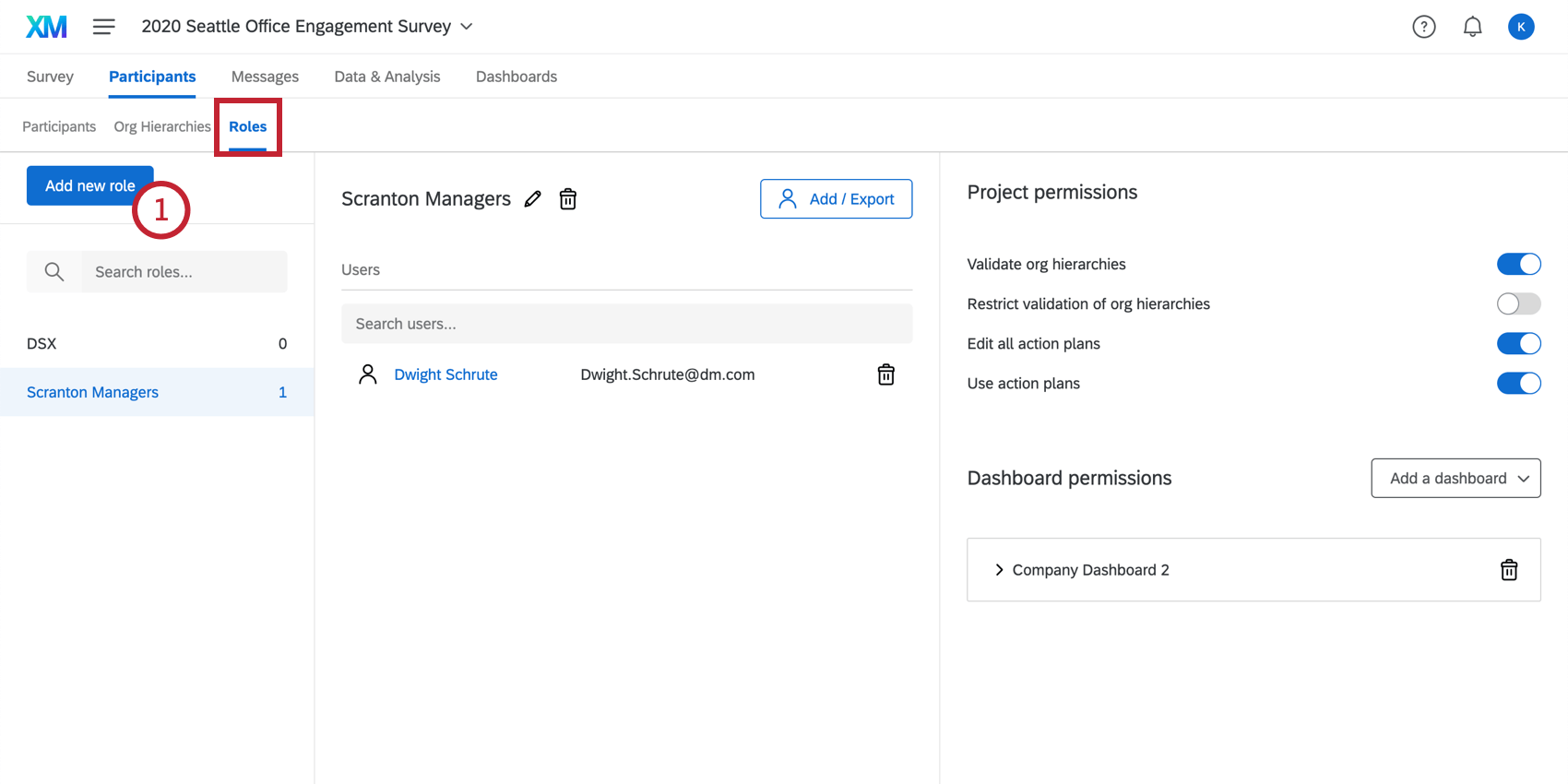 Add new role in the Roles section