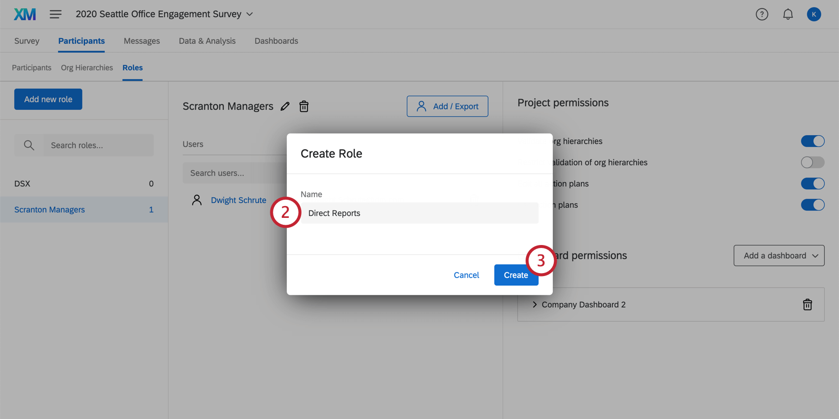 Naming a newly created role