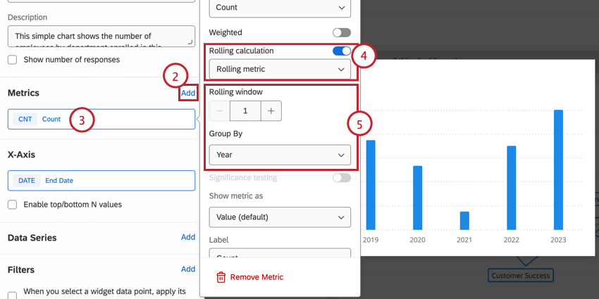 adding a rolling calculation metric
