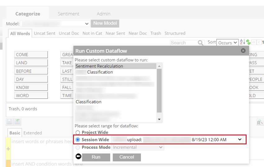 Run session-wide dataflows