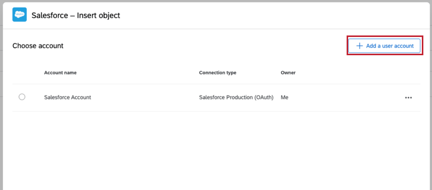 haciendo clic en el botón agregar una cuenta de usuario