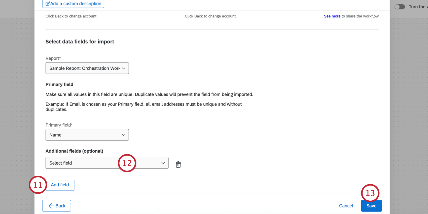 adding addition fields to import