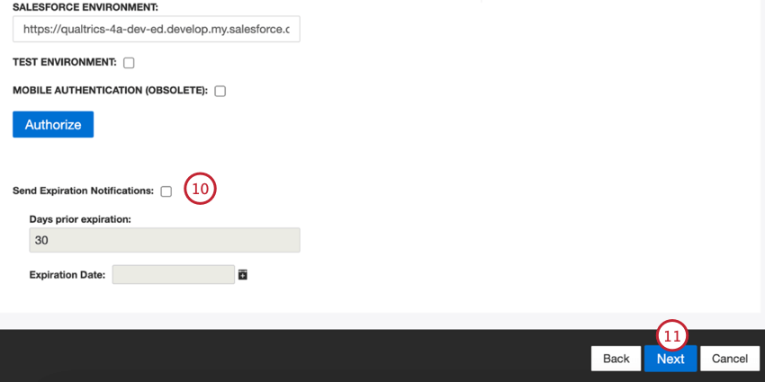 choosing when the credentials should expire
