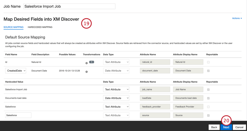 データマッピングの調整