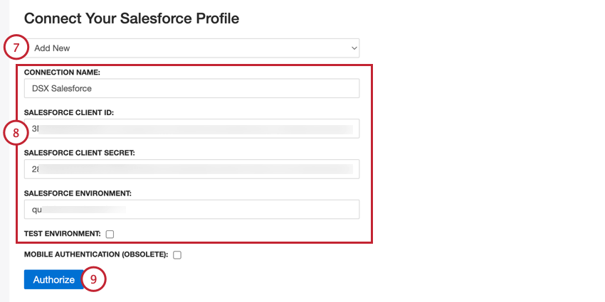 choisir un compte salesforce ou en ajouter un nouveau