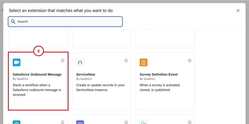 scelta dellevento per i messaggi in uscita di salesforce