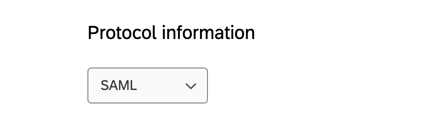 Informazioni sul protocollo con SAML selezionato