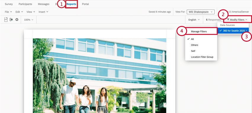 clicking add filter and then manage filters