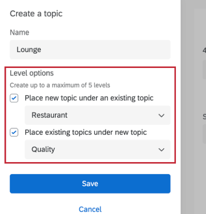 topic level options