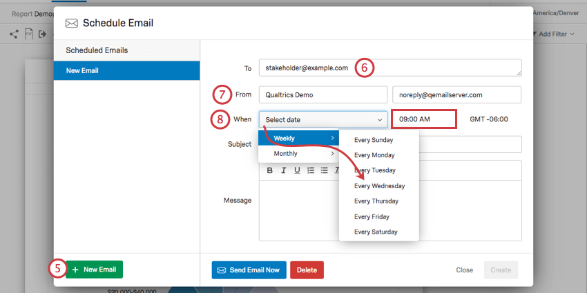 Pulsante Nuova e-mail in verde in basso a sinistra