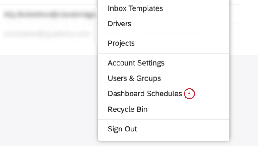 dashboard schedule options