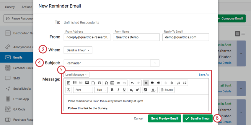 Schedule reminder window