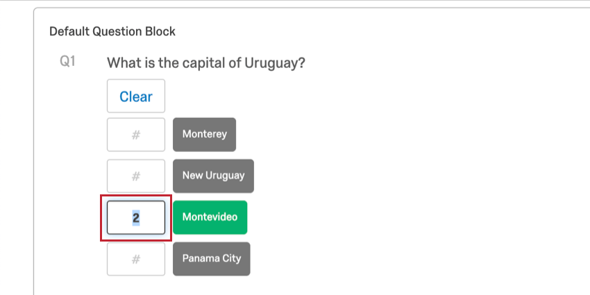 Cambiando la puntuación de 1 a 2