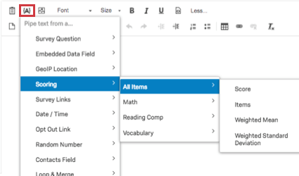 Adição de texto transportado