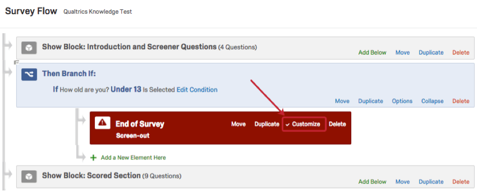 Customize link on the End of Survey Element