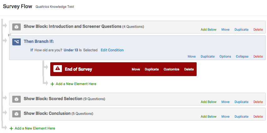 fine dellelemento di sondaggio rientrato sotto una diramazione