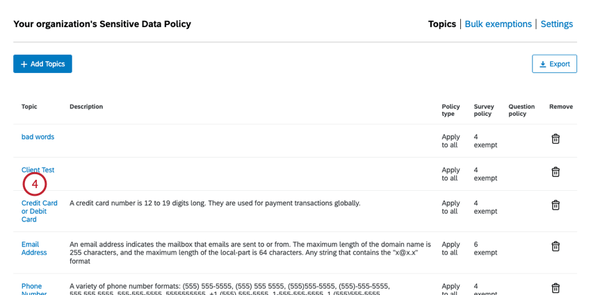 selecting the policy