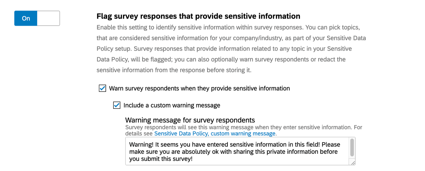 Flag survey responses option