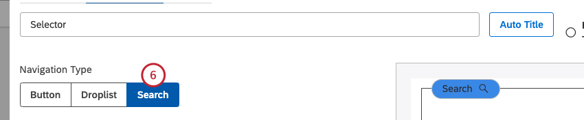 Wählen Sie Suchen als Navigationstyp aus.