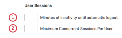 Impostazioni delle sessioni utente