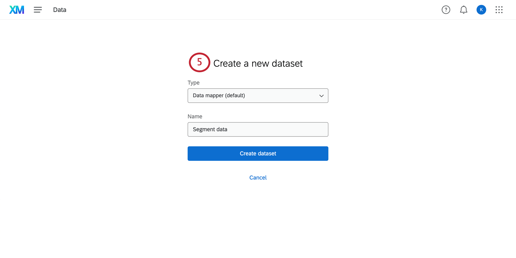 Crear una página de conjunto de datos