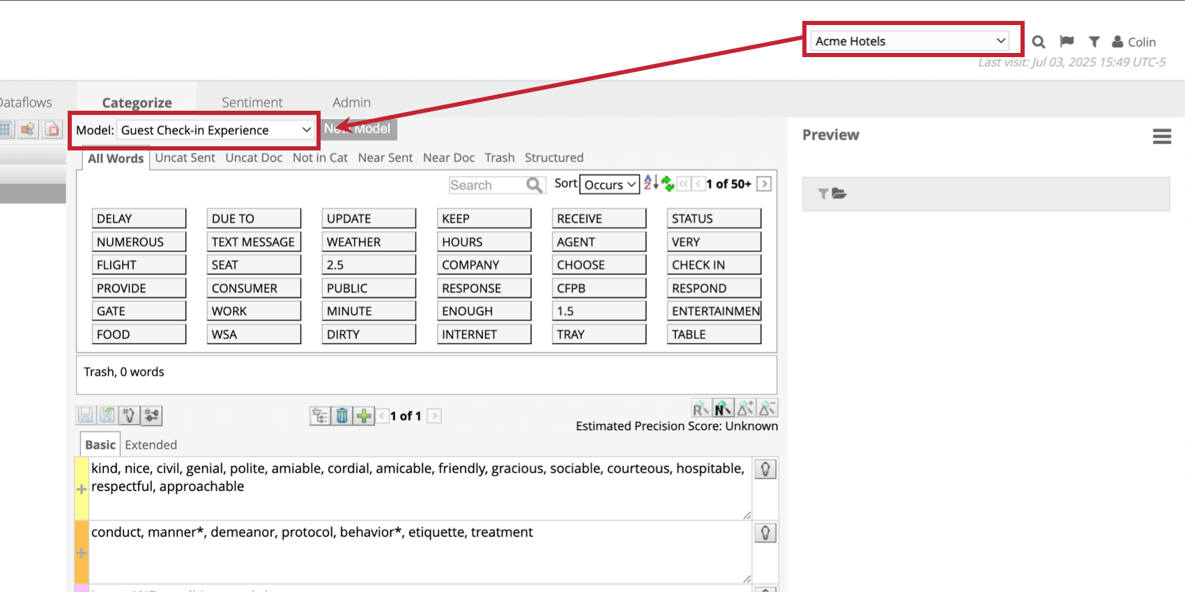 selecting the newly generated model in Designer