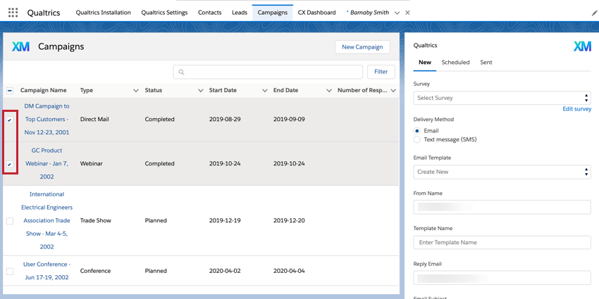 selecting campaigns to distribute to