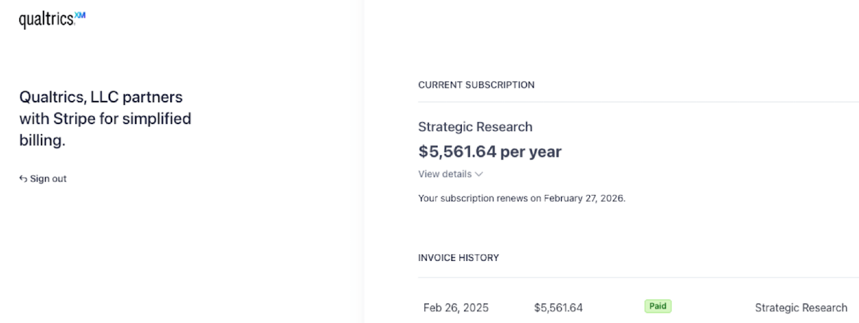 histórico de faturas