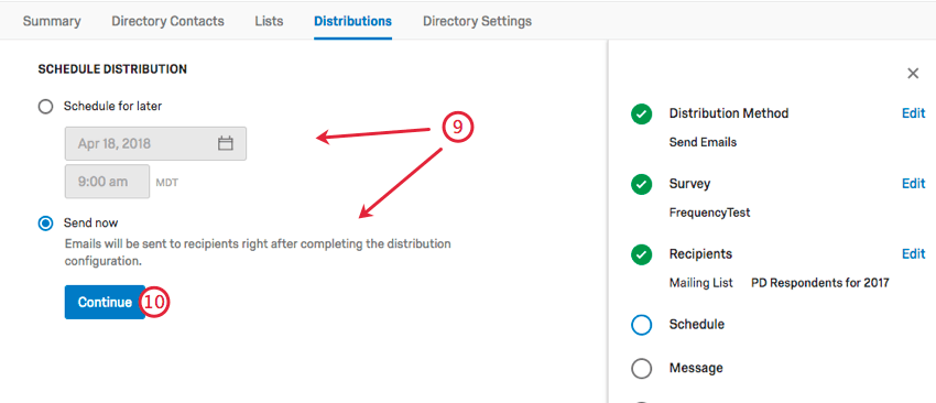 Send Now is selected