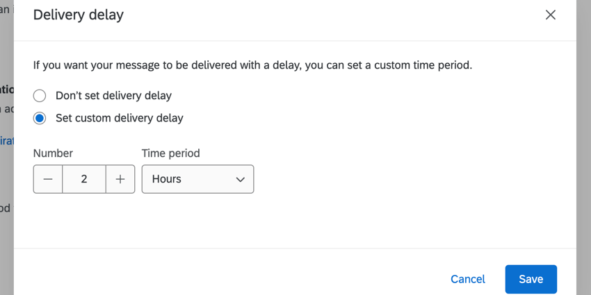 setting a delivery delay