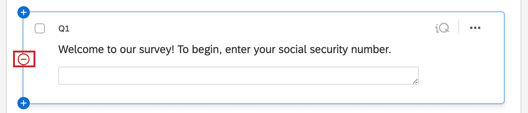 Signo menos rojo a la izquierda de la pregunta