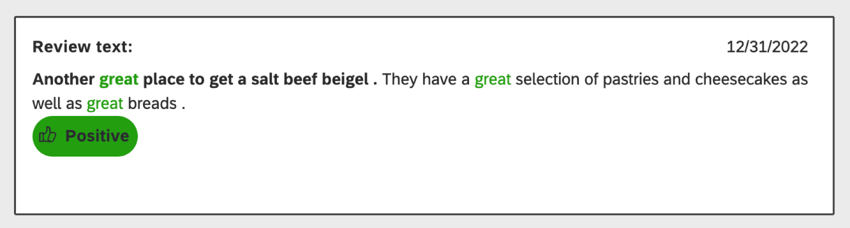 sentiment suivant une phrase dans une mention