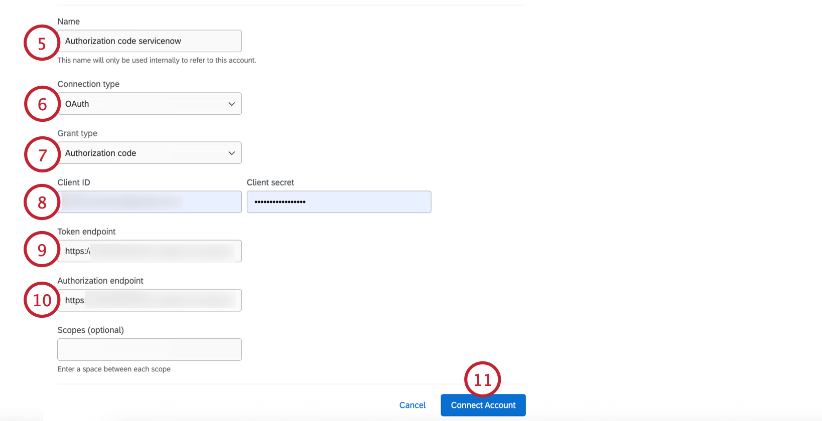 paramètres du compte UPS à laide du code dautorisation oauth