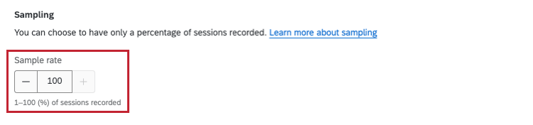 sampling rate options