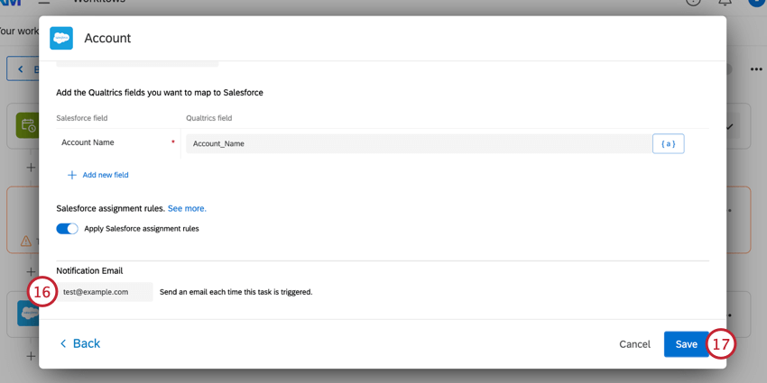 adding a notification email