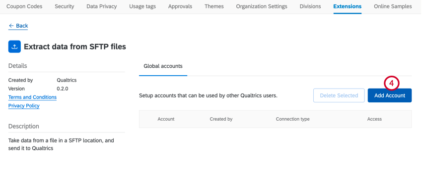 clicking add account