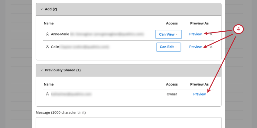 preview button next to dashboard collaborators