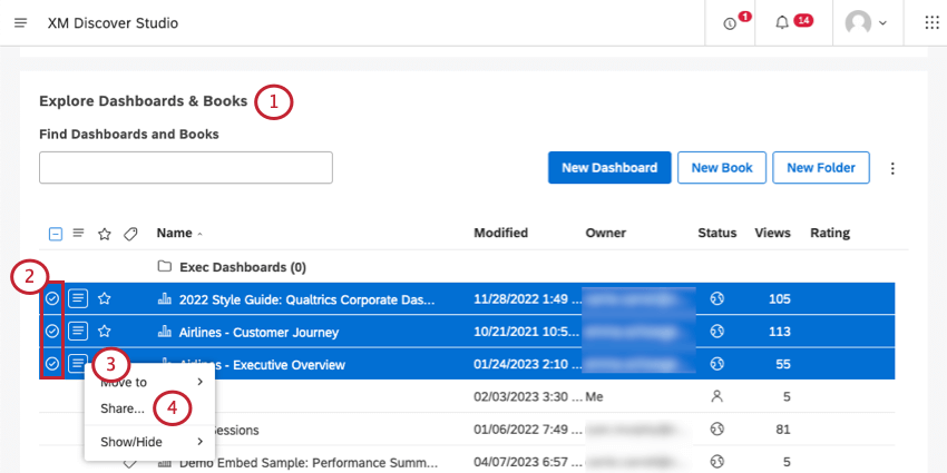 compartir desde la página de inicio