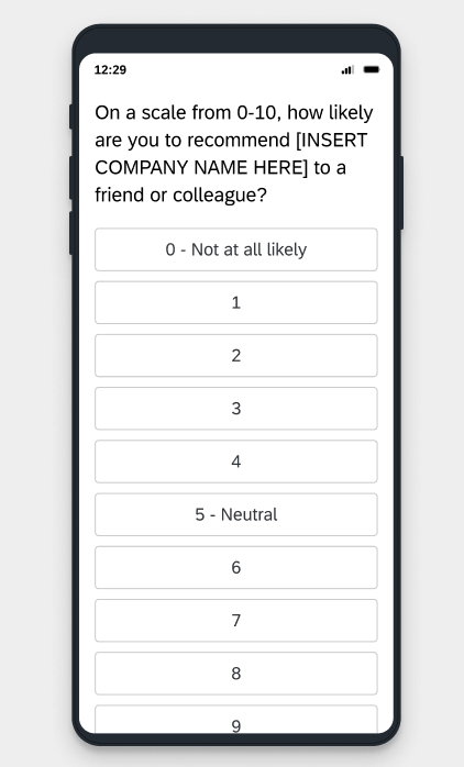Bild eines Smartphones mit Multiple Choice